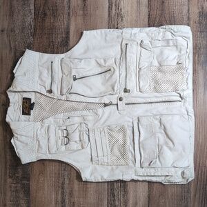 Eddie Bauer Vest Fly Fishing Hunting Utility Travel Size Medium in Khaki Tan